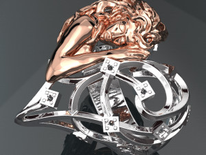 SCULPTURE HEART SHAPE 18K GOLD RING 3D Модель