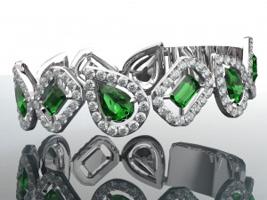 GEMSTONE 18K GOLD BRACELET 3D Model