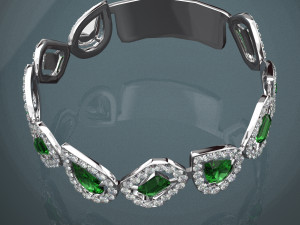 GEMSTONE 18K GOLD BRACELET 3D Model