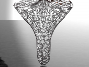 HEART AND STAR PATTERN 18K GOLD RING Modèle 3D