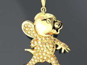 MOUSE DIAMOND GOLD PENDANT 3Dモデル