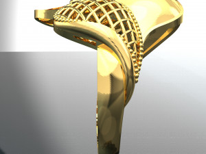 BIG WAVE 18K 24K GOLD RING 3D Model
