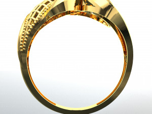 BIG WAVE 18K 24K GOLD RING 3D Model