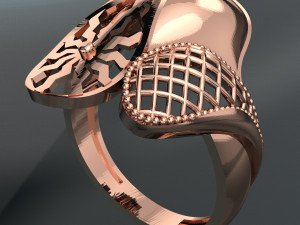 BIG WAVE 18K 24K GOLD RING 3D Model
