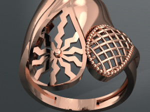 BIG WAVE 18K 24K GOLD RING 3D Model