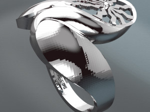 BIG WAVE 18K 24K GOLD RING 3D Model