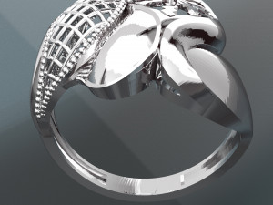 BIG WAVE 18K 24K GOLD RING 3D Model
