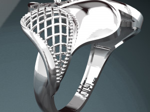 BIG WAVE 18K 24K GOLD RING 3D Model