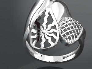 BIG WAVE 18K 24K GOLD RING 3D Model