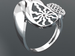 BIG WAVE 18K 24K GOLD RING 3D Model