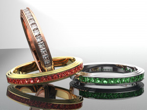 SQUARE GEMSTONE 18K GOLD RING SETUP 3D Model