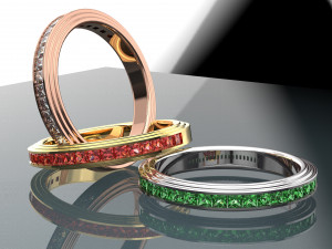 SQUARE GEMSTONE 18K GOLD RING SETUP 3D Model