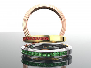 SQUARE GEMSTONE 18K GOLD RING SETUP 3D Model