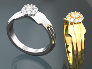 WEDDING DIAMOND GOLD RING SETUP PHOTO 3Dモデル