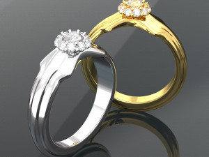 WEDDING DIAMOND GOLD RING SETUP PHOTO Modelo 3D