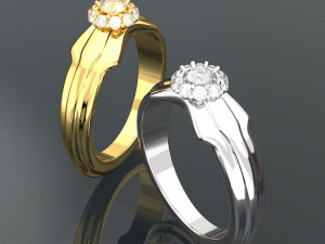 WEDDING DIAMOND GOLD RING SETUP PHOTO Modelo 3D