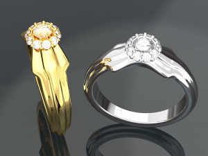 WEDDING DIAMOND GOLD RING SETUP PHOTO Modelo 3D