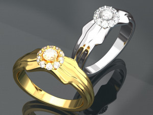 WEDDING DIAMOND GOLD RING SETUP PHOTO Modelo 3D