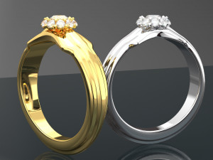 WEDDING DIAMOND GOLD RING SETUP PHOTO Modelo 3D