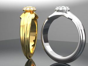 WEDDING DIAMOND GOLD RING SETUP PHOTO Modelo 3D