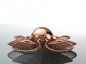 BIG FLOWER 18K GOLD PENDANT 3D Model