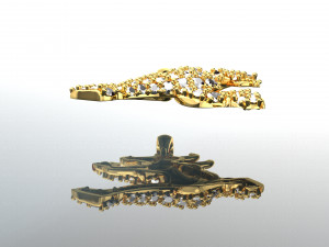 BUFFALO DIAMOND 18K GOLD PENDANT 3D-Modell