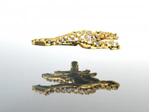 BUFFALO DIAMOND 18K GOLD PENDANT 3D Model