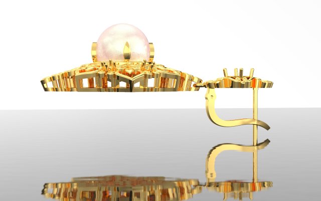 ROYAL PEARL DIAMOND GOLD EARRINGS 3D Model .c4d .max .obj .3ds .fbx .stl .blend 