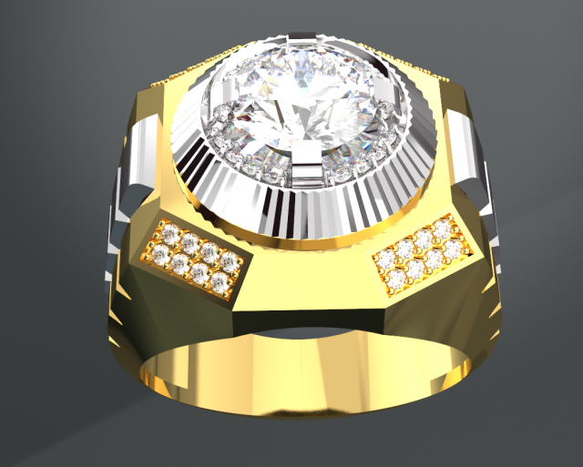 DIAMOND GOLD MEN RING 3D Modell .c4d .max .obj .3ds .fbx .stl .blend