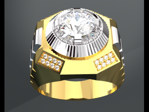 DIAMOND GOLD MEN RING 3Dモデル