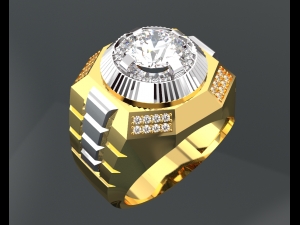 DIAMOND GOLD MEN RING 3D Modell
