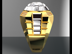 DIAMOND GOLD MEN RING 3D Modell