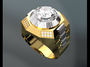 DIAMOND GOLD MEN RING 3D Modell
