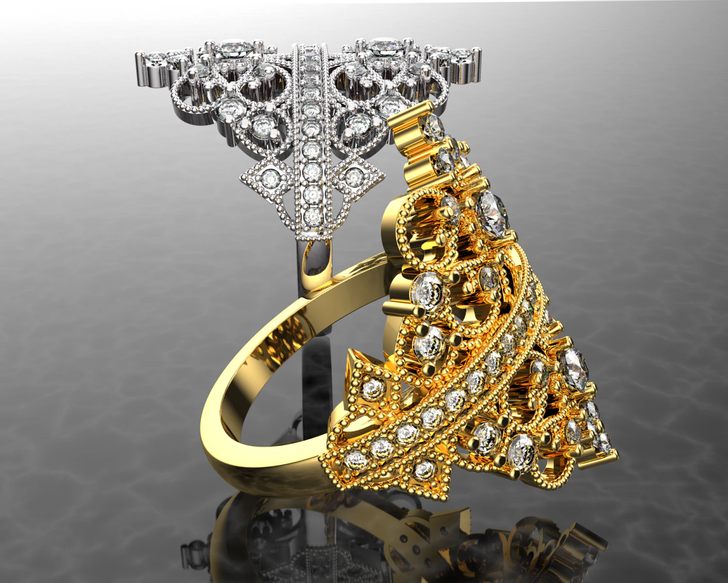 ROYALTY DIAMOND GOLD RING 3D Model .c4d .max .obj .3ds .fbx .stl .blend