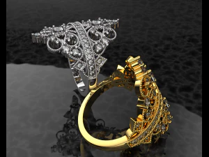 ROYALTY DIAMOND GOLD RING 3D Model