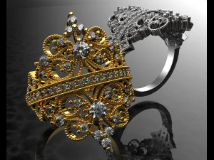 ROYALTY DIAMOND GOLD RING 3D Model