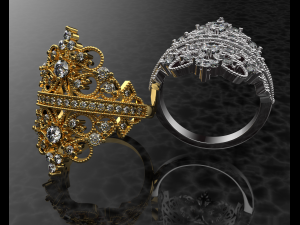 ROYALTY DIAMOND GOLD RING 3D मॉडल