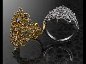 ROYALTY DIAMOND GOLD RING 3D Model