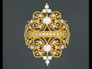 ROYALTY DIAMOND GOLD RING 3D Model