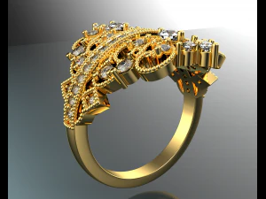 ROYALTY DIAMOND GOLD RING 3D Model
