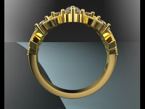 ROYALTY DIAMOND GOLD RING 3D Model