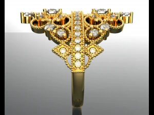 ROYALTY DIAMOND GOLD RING 3D Model