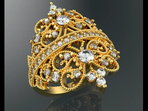 ROYALTY DIAMOND GOLD RING 3D Model