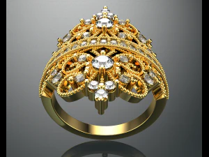 ROYALTY DIAMOND GOLD RING 3D Model