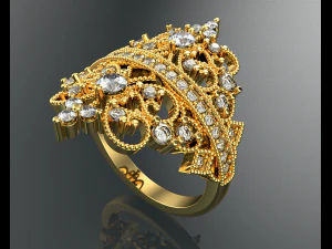 ROYALTY DIAMOND GOLD RING 3D Model
