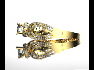 ROYALTY DIAMOND GOLD 18K BRACELET 3D Model