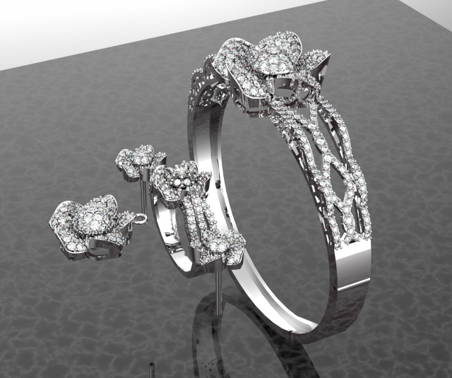 Flower Diamond Jewelry Collection Modelo 3D .c4d .max .obj .3ds .fbx .stl .blend 