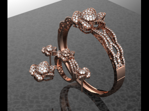 Flower Diamond Jewelry Collection Modelo 3D