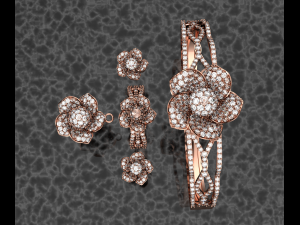 Flower Diamond Jewelry Collection Modelo 3D