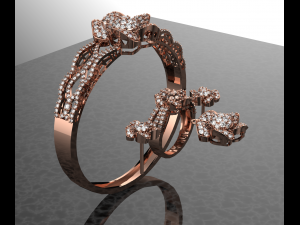 Flower Diamond Jewelry Collection Modelo 3D